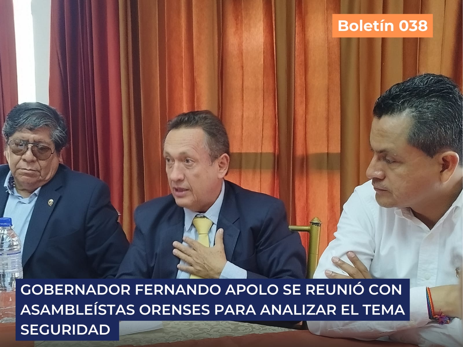GOBERNADOR FERNANDO APOLO SE REUNIÓ CON ASAMBLEÍSTAS ORENSES PARA ANALIZAR EL TEMA SEGURIDAD