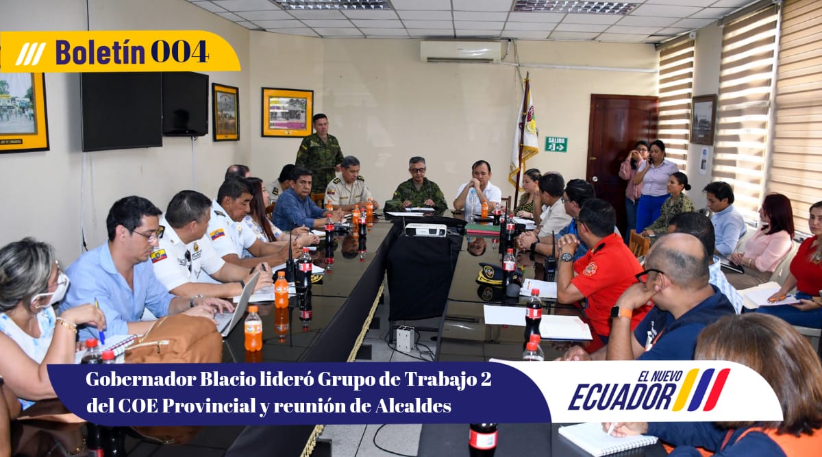 Gobernador Blacio lideró Grupo de Trabajo 2 del COE Provincial y reunión de Alcaldes