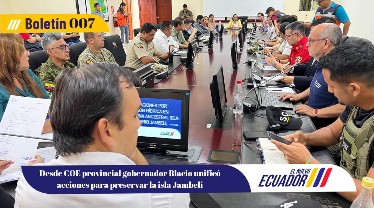 Desde COE provincial gobernador Blacio unificó acciones para preservar la isla Jambelí