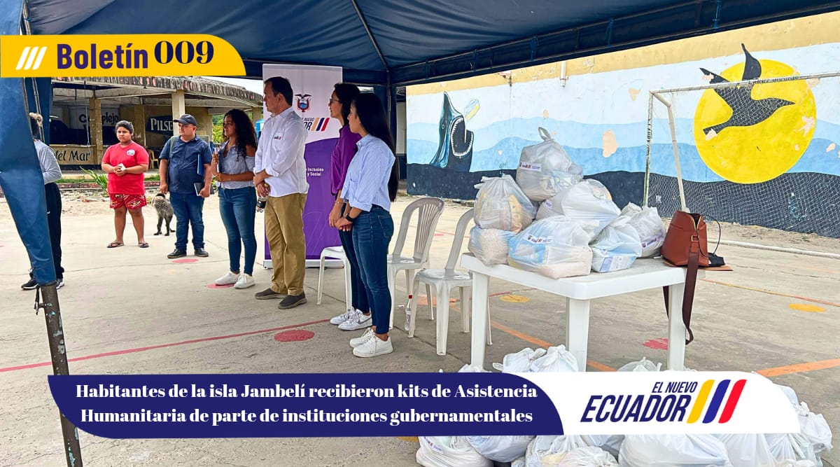 Habitantes de la isla Jambelí recibieron kits de Asistencia Humanitaria de parte de instituciones gubernamentales