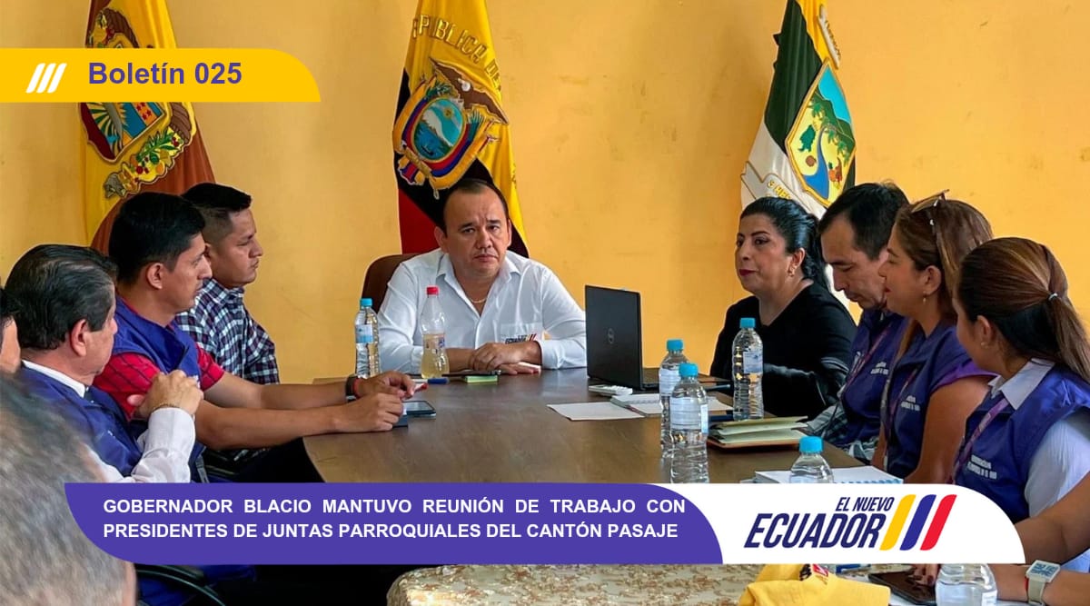 Gobernador Blacio mantuvo reunión de trabajo con Presidentes de Juntas parroquiales del cantón Pasaje