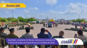 Autoridades y estudiantes del cantón Machala conmemoraron aniversario de la Victoria del Cenepa  y dela Gesta Heroica de la Cordillera del Cóndor