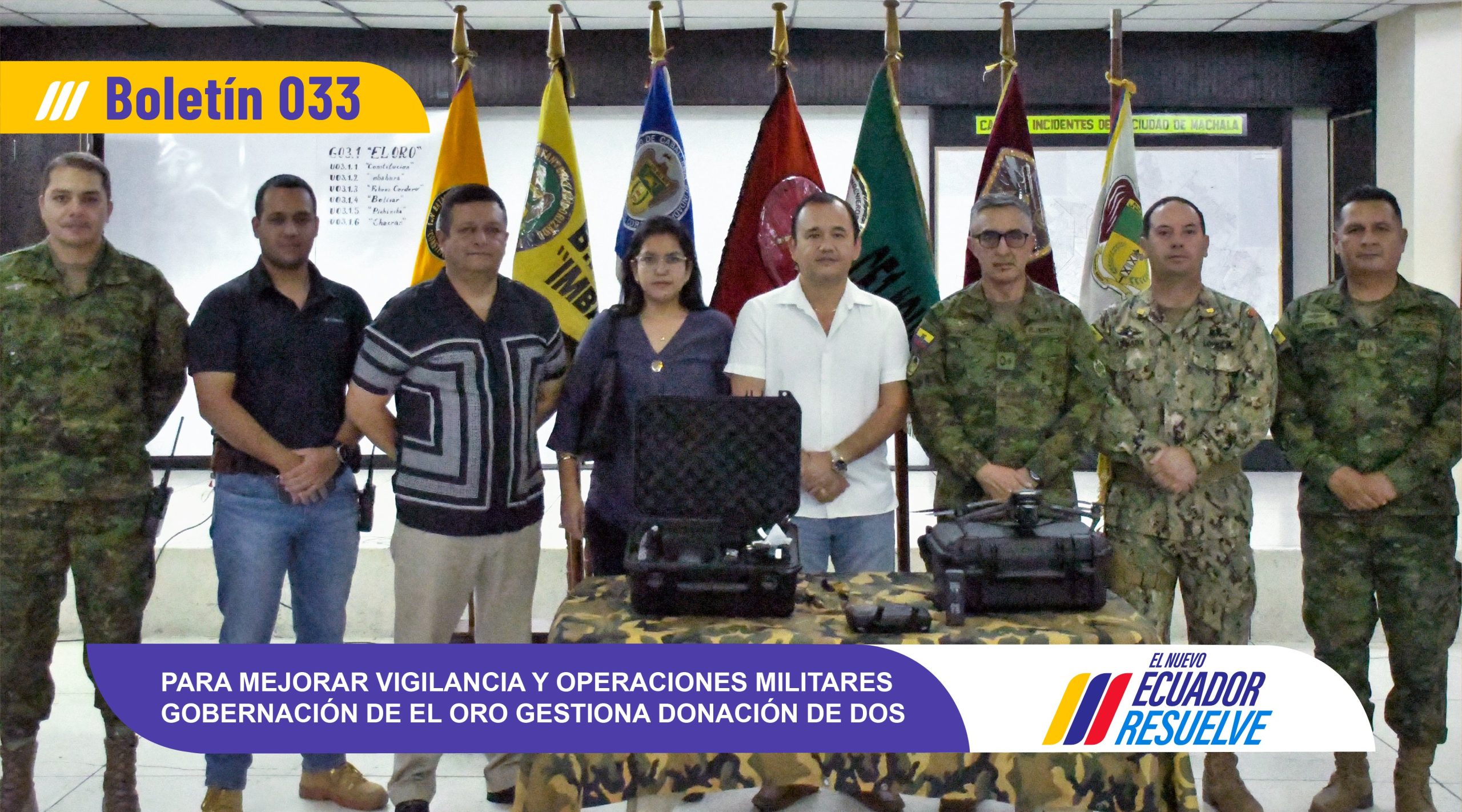 PARA MEJORAR VIGILANCIA Y OPERACIONES MILITARES GOBERNACIÓN DE EL ORO GESTIONA DONACIÓN DE DOS DRONES