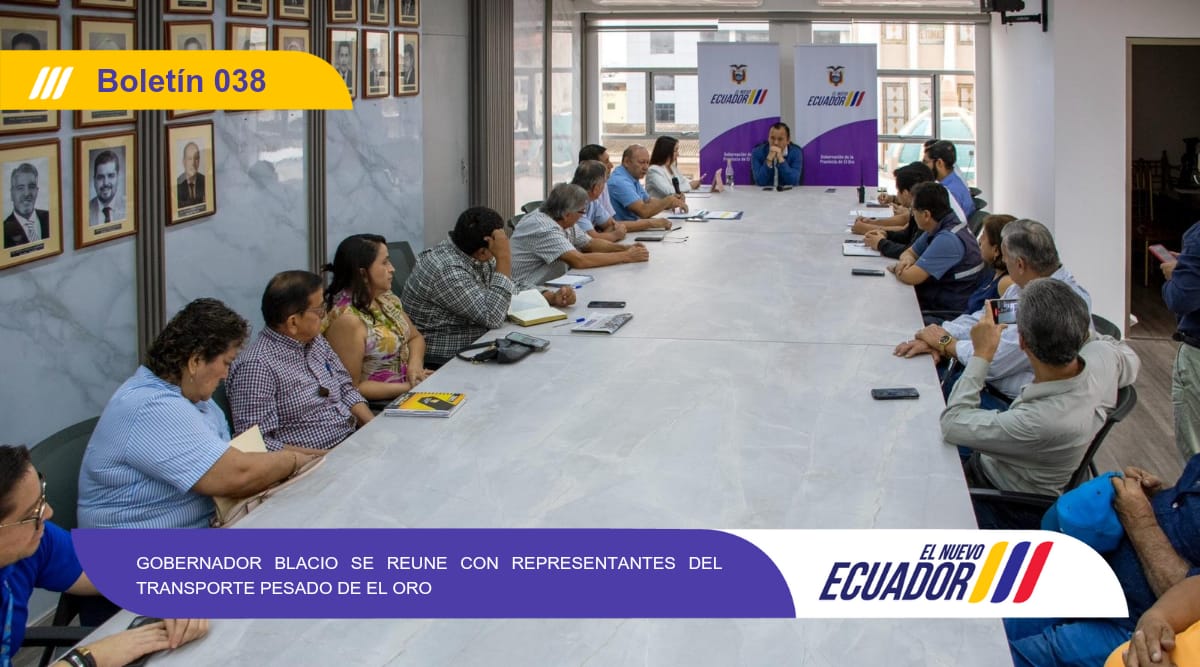 GOBERNADOR BLACIO SE REUNE CON REPRESENTANTES DEL TRANSPORTE PESADO DE EL ORO