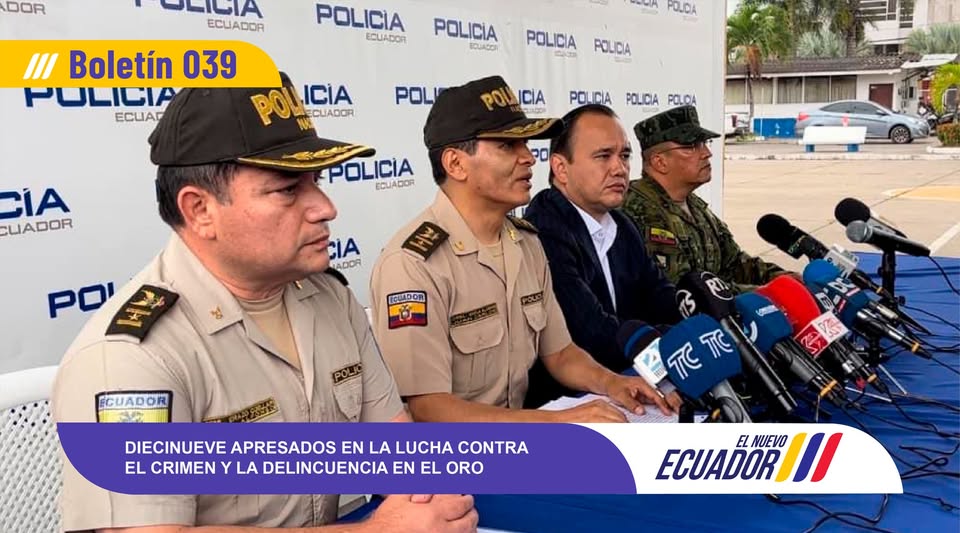 DIECINUEVE APRESADOS EN LA LUCHA CONTRA EL CRIMEN Y LA DELINCUENCIA EN EL ORO