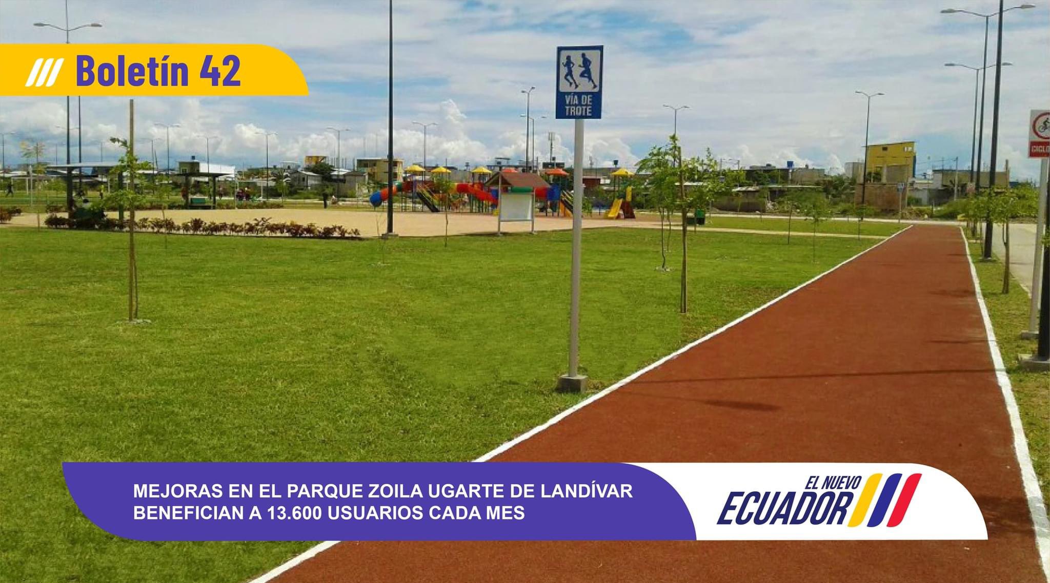 MEJORAS EN EL PARQUE ZOILA UGARTE DE LANDÍVAR BENEFICIAN A 13.600 USUARIOS CADA MES