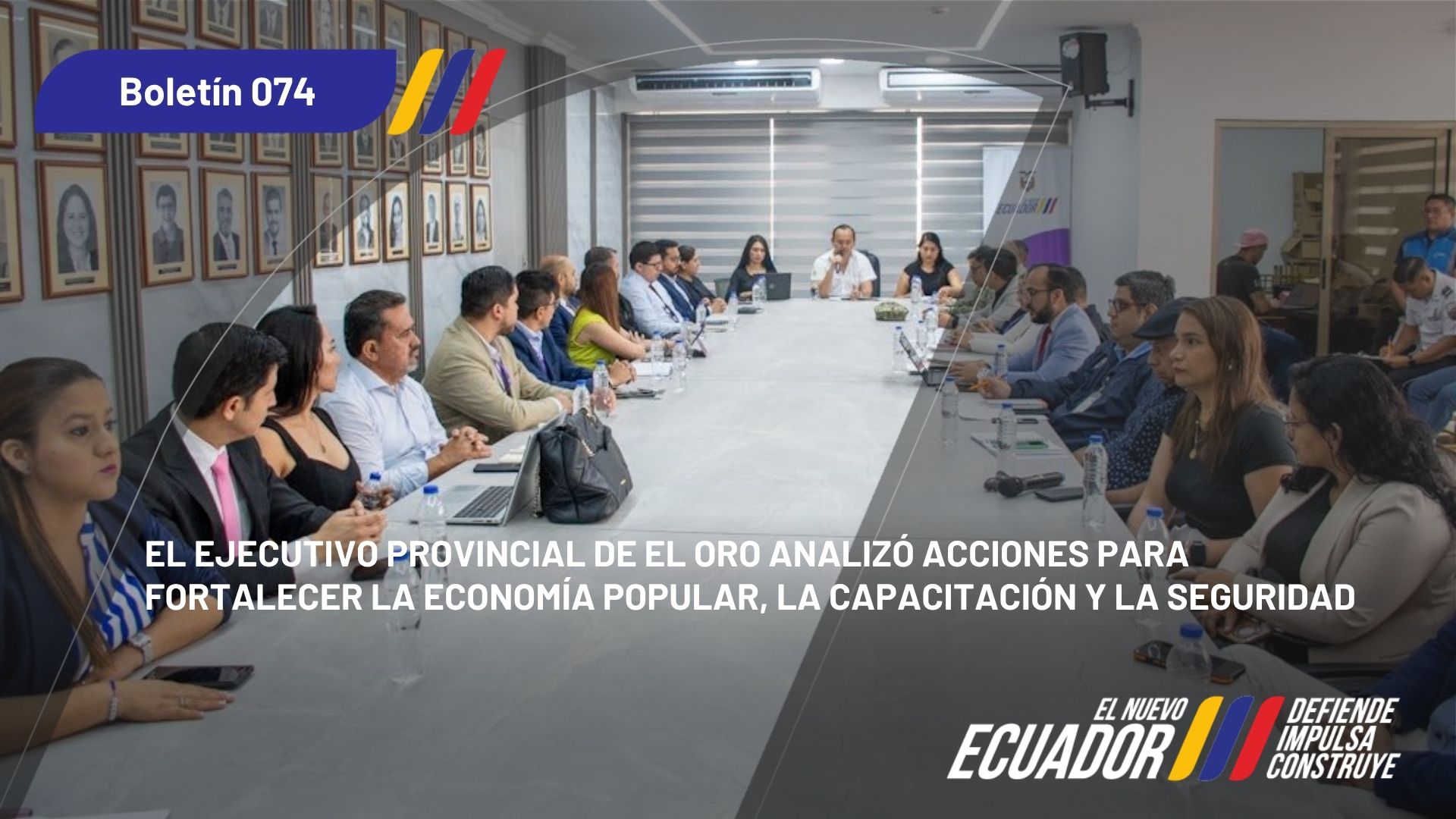 El Ejecutivo Provincial de El Oro analizó acciones para fortalecer la economía popular, la capacitación y la seguridad