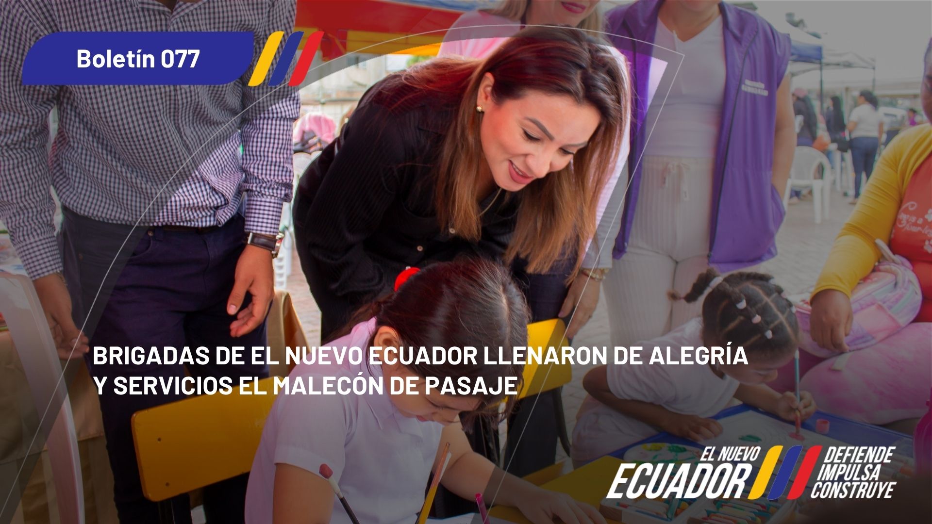 Brigadas de El Nuevo Ecuador llenaron de alegría y servicios el malecón de Pasaje